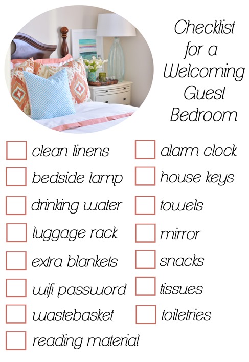 guest bedroom checklist