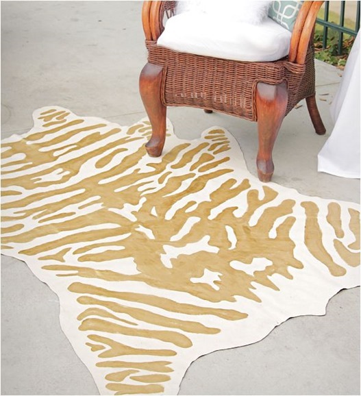 gold zebra rug diy