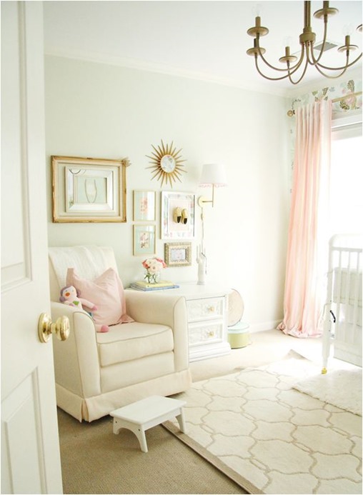 pale pink and white girls nursery