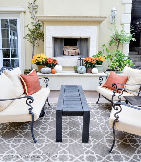 fall outdoor seating area