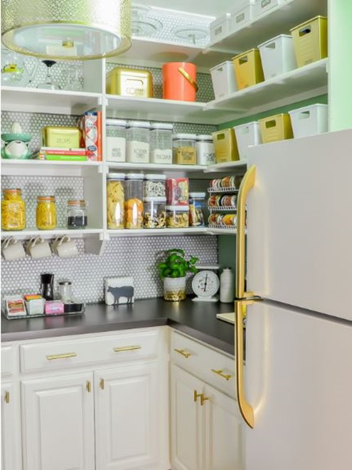 pantry with gold touches