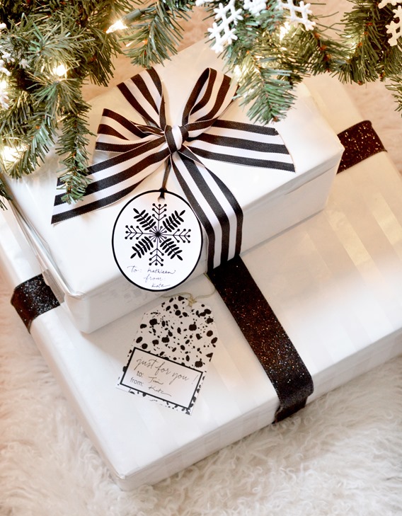 black and white gift wrap