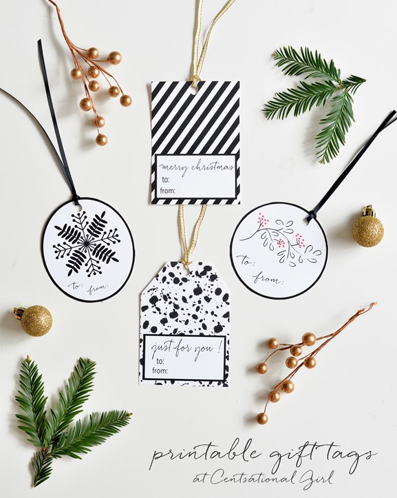 black and white holiday gift tags centsational girl