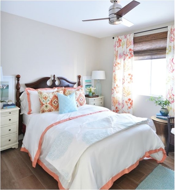 coral guest bedroom