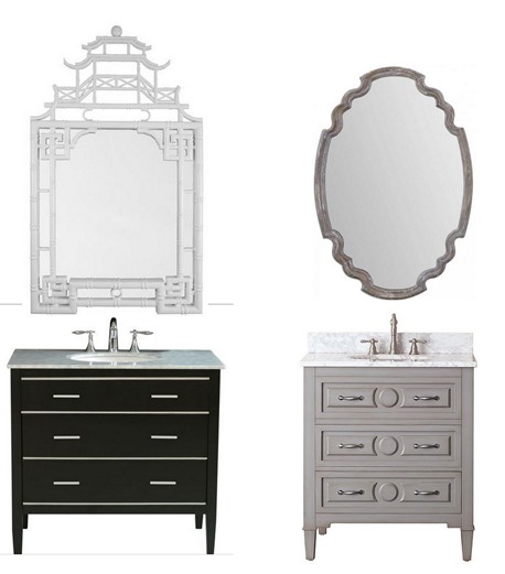 bathroom vanity and mirror combo