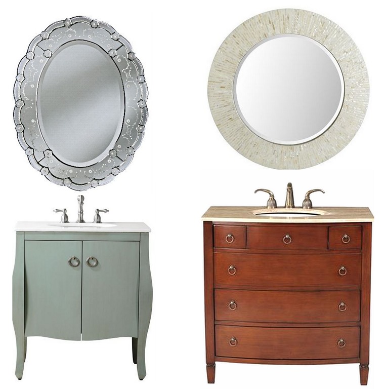  vanity / venetian mirror / mother of pearl mirror / cherry vanity