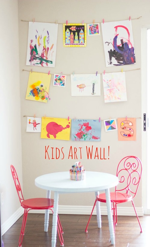 kids art wall