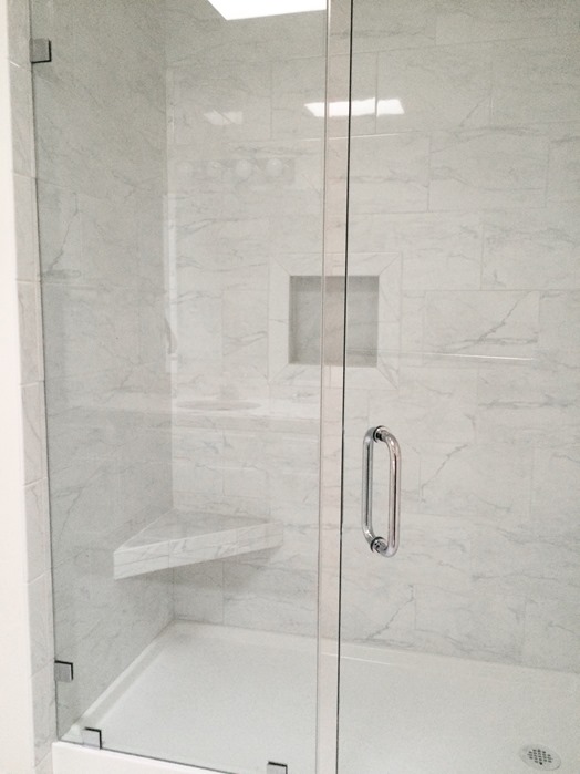 marble tile walk in shower frameless shower door