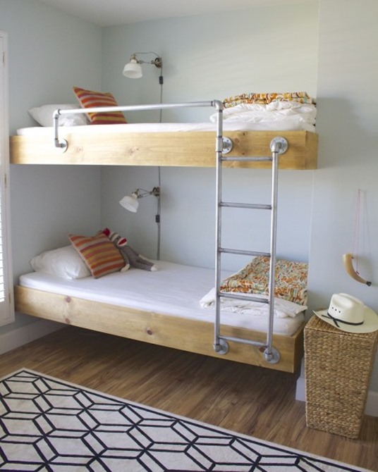 wood and pipe bunks