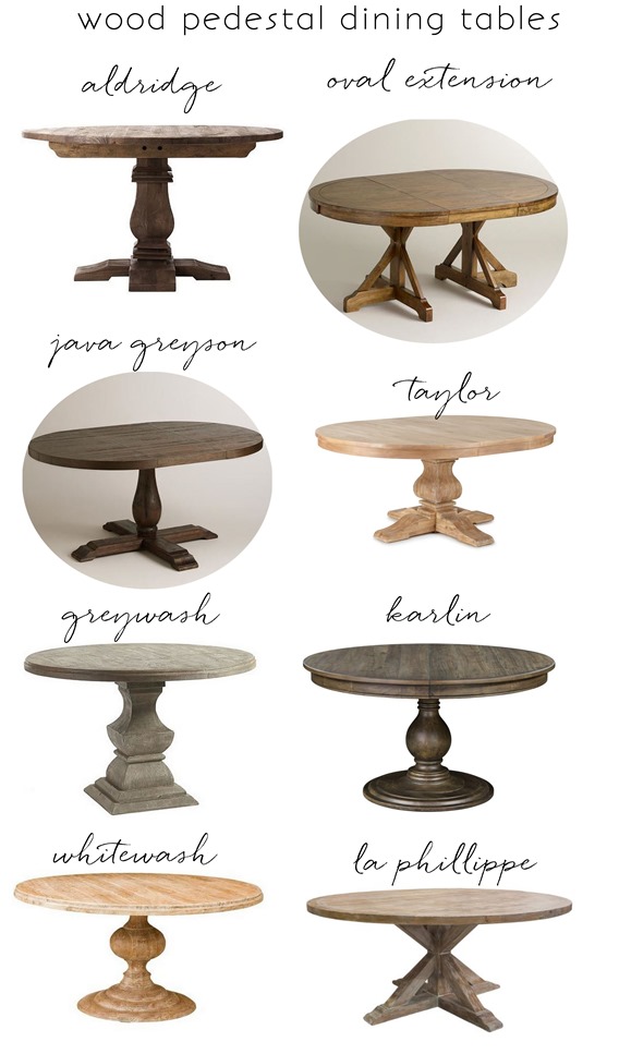 wood pedestal dining tables