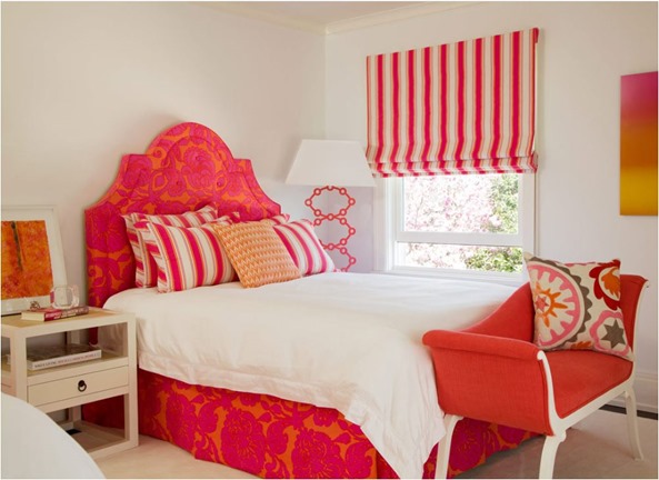 bright pink and orange bedroom