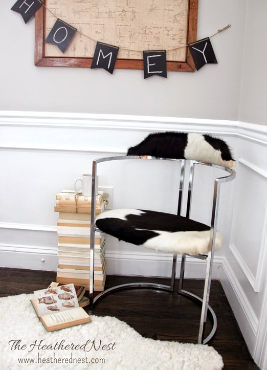 cowhide chrome chair makeover