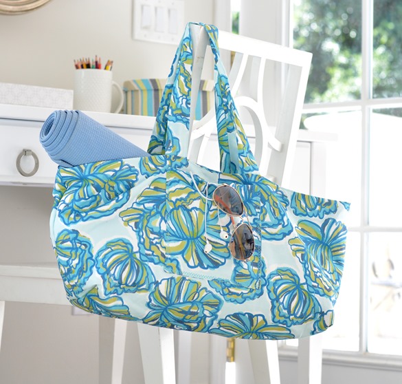 diy blue floral tote bag