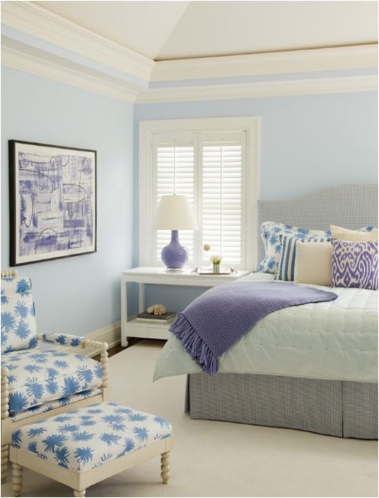 lavender and blue bedroom