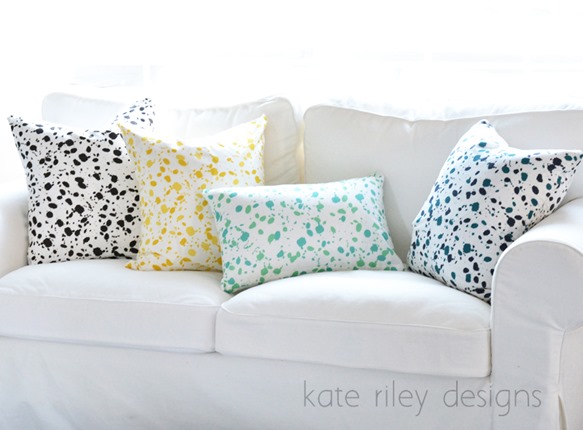 splatter pillows kate riley designs