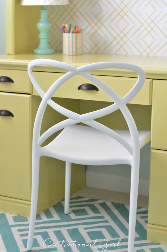 white open back desk chair