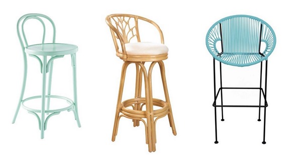tropical colorful counter stools
