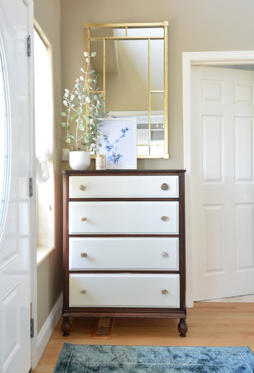 painted drawers on dresser gold leaf mirror