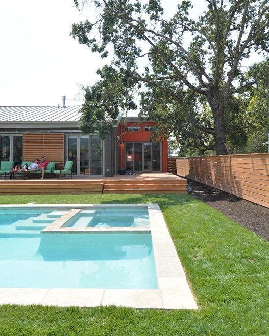 pool and backyard