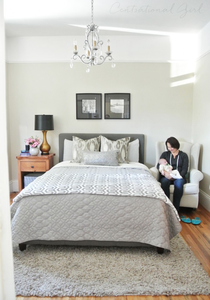 gray master bedroom linens