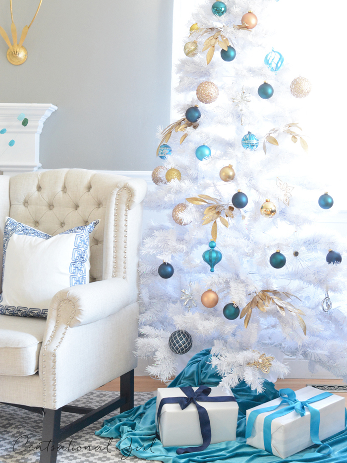 linen chair white christmas tree