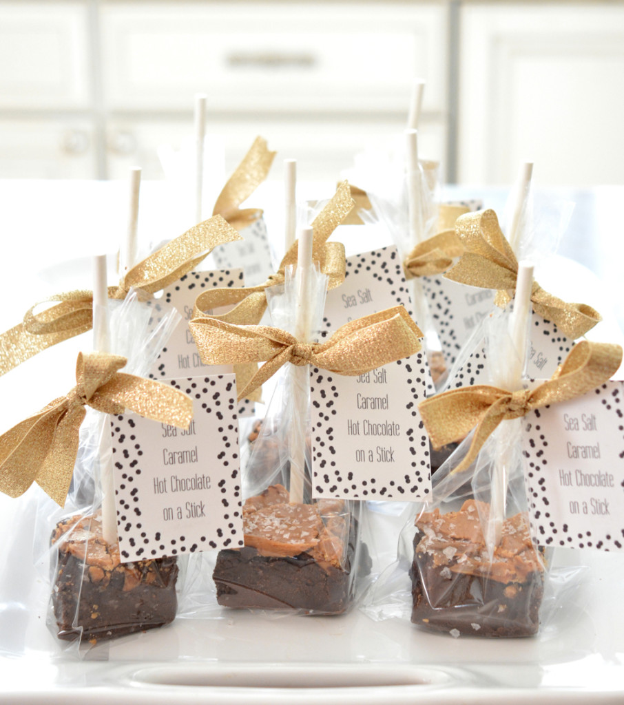 sea salt caramel hot chocolate on a stick packages