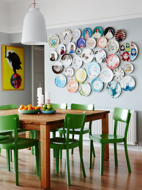 eclectic plate wall
