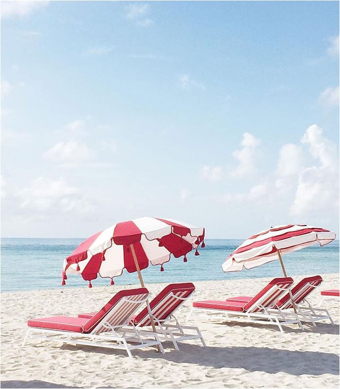 red and white beach umbrella
