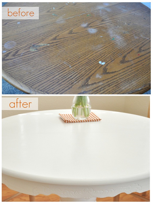 tabletop before and after