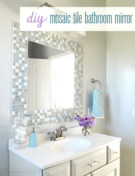 Diy Mosaic Tile Bathroom Mirror, Mosaic Tile Around Bathroom Mirror