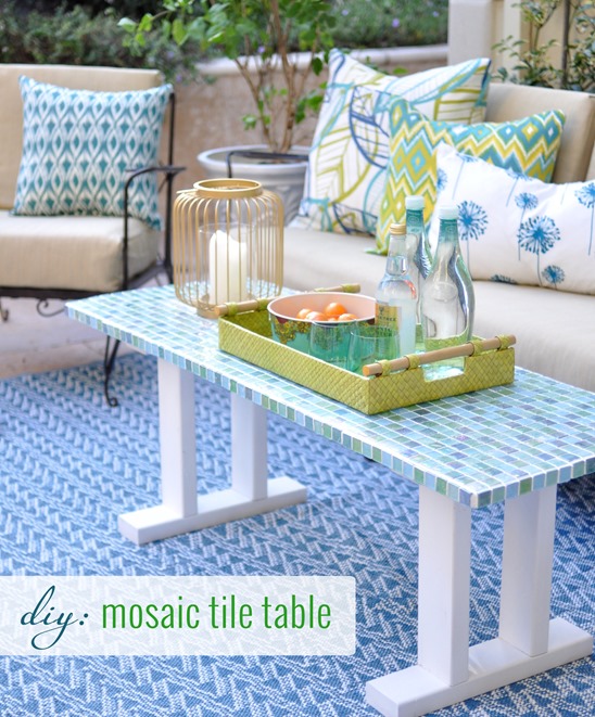 Diy Tile Outdoor Table Centsational Style, How To Make A Mosaic Table Top For Outdoors