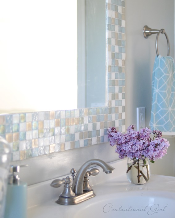 Diy Mosaic Tile Bathroom Mirror, Small Mirror Glass Wall Tiles