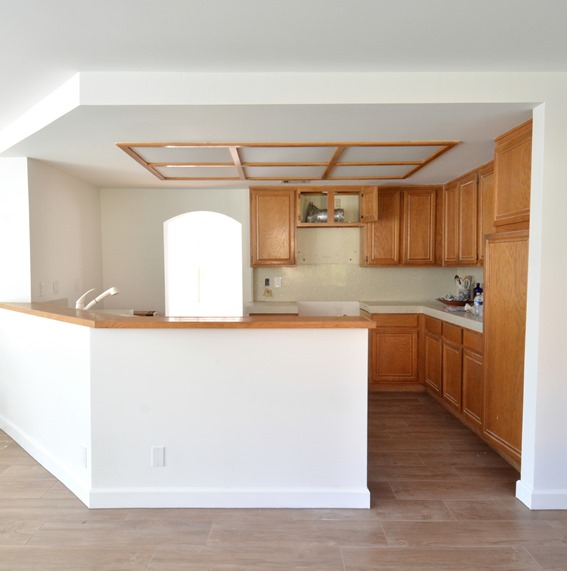 Kitchen Ceiling And Cabinet Soffits, Drop Down Ceiling Over Kitchen Island