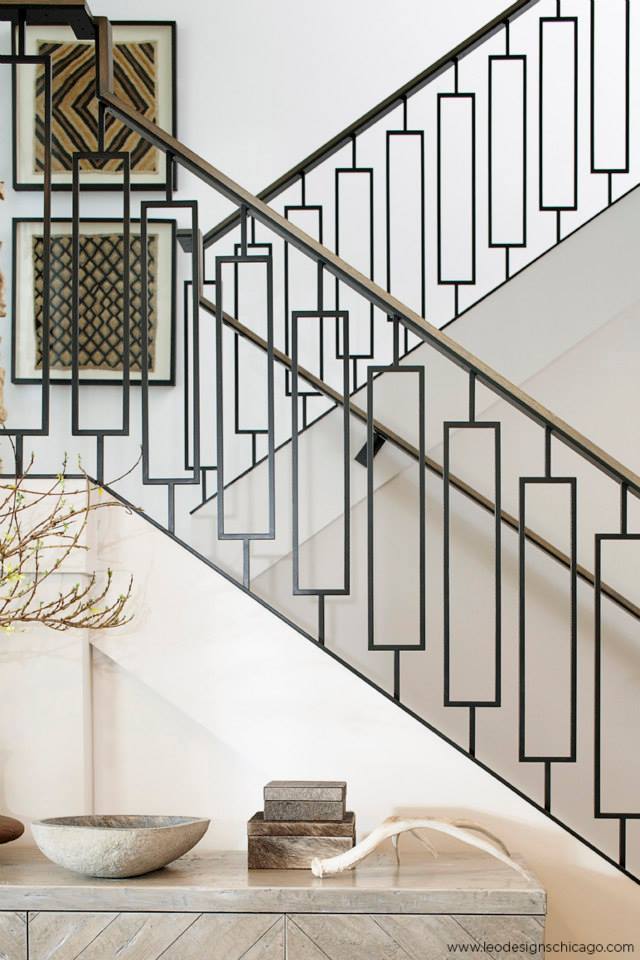 geometric staircase balusters
