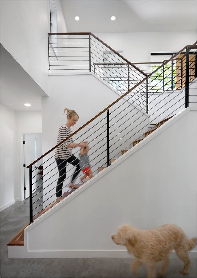 modern cable stair railing