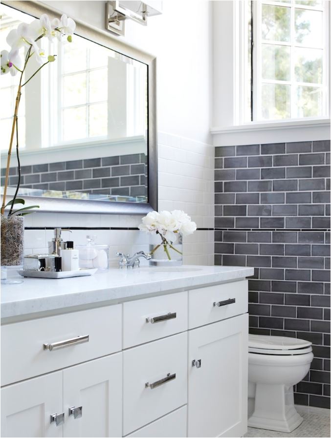 gray white tile medley bathroom