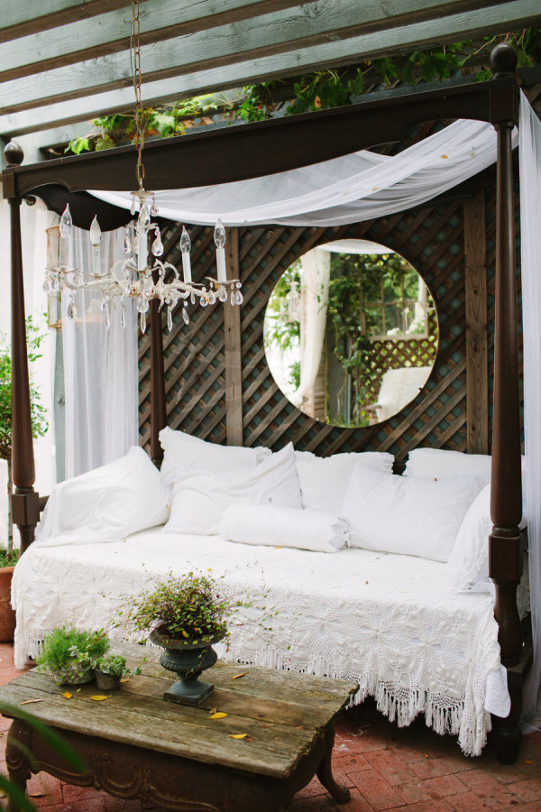 romantic outdoor bed